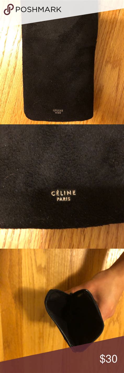 celine suede sunglasses eyeglass case pouch